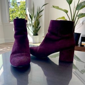 Burgundy Suede Booties